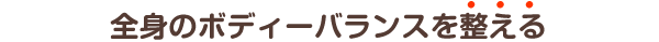 全身　の　ボディーバランスを整える